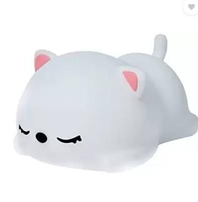 Dreamy Cat: Soft Silicone 7-Color Snoring Night Light