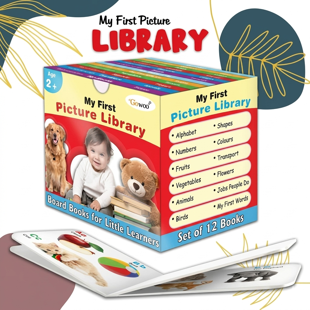My First Complete Learning Library – 12 Board Books Set for Kids | Early Learning Educational Box for Toddlers (Ages 1–7)