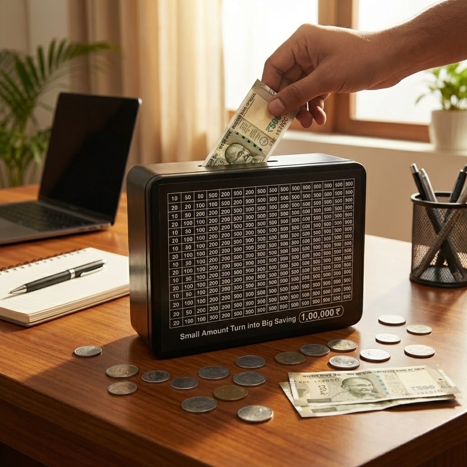 Reusable Money Saving Piggy Bank With Black Gel Pen (15  19 Cm 1 Pc)