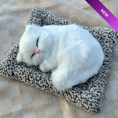 Cute Sleeping Cat Plush Toy with Meow Sound, Heart-Melting Gift for Loved Ones