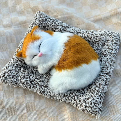 Cute Sleeping Cat Plush Toy with Meow Sound, Heart-Melting Gift for Loved Ones