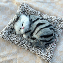 Cute Sleeping Cat Plush Toy with Meow Sound, Heart-Melting Gift for Loved Ones