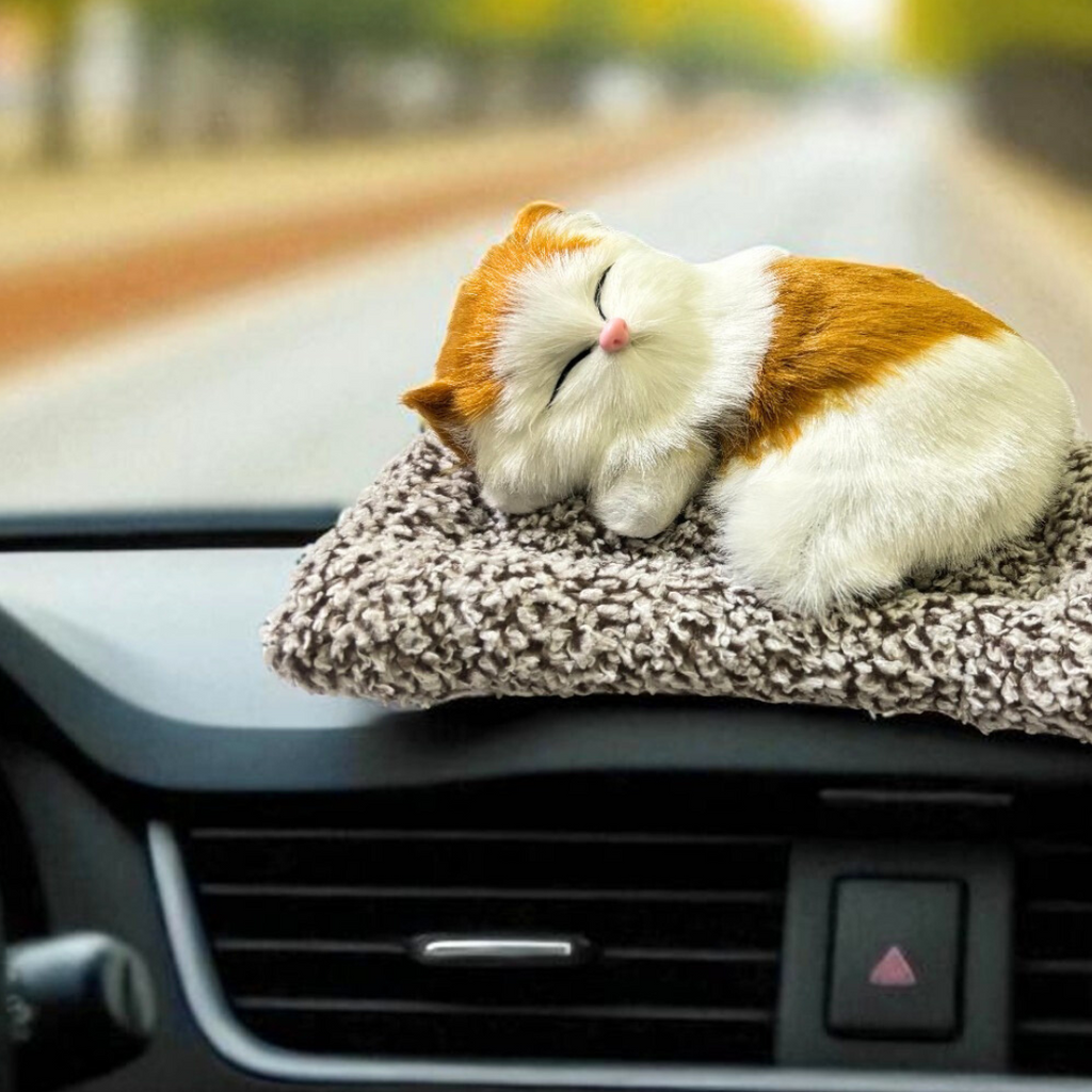 Cute Sleeping Cat Plush Toy with Meow Sound, Heart-Melting Gift for Loved Ones